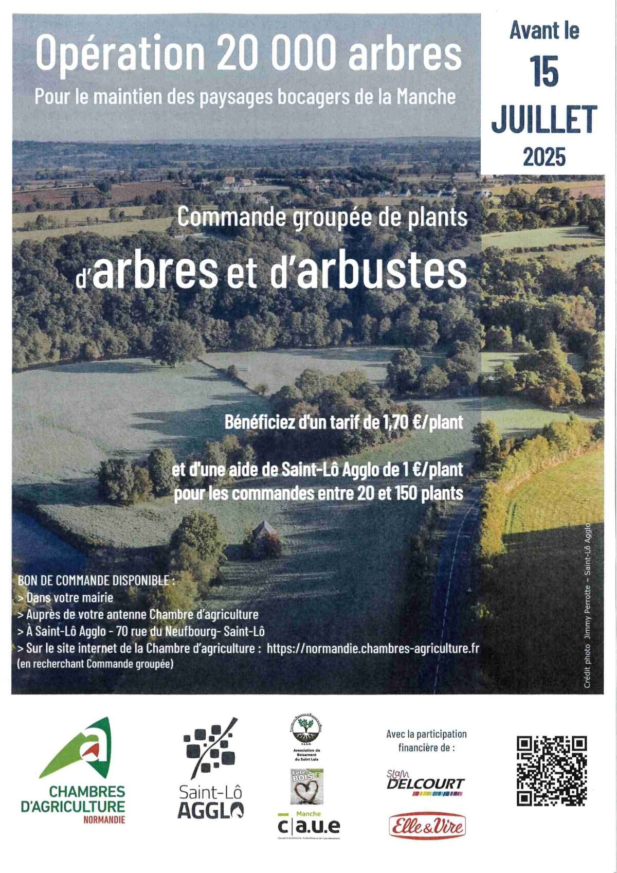 Opération 20 000 arbres : aide de Saint-Lô Agglo pour les commandes de 20 à 150 plants (avant le 15 juillet 2025)