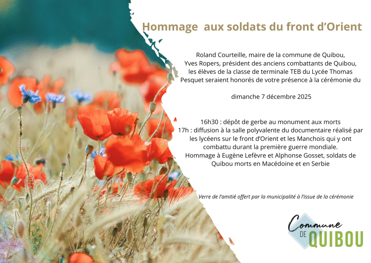 Hommage aux soldats du front d’Orient  le dimanche 7 décembre 2025