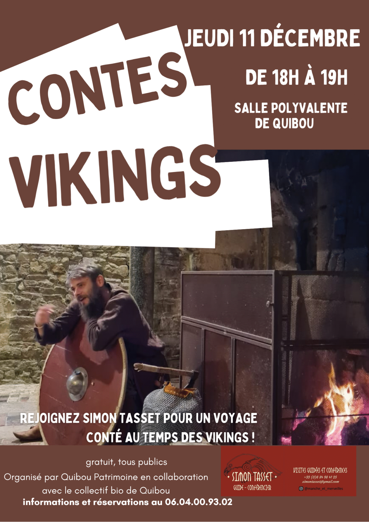 Contes vikings le jeudi 11 décembre salle polyvalente, lors du marché bio