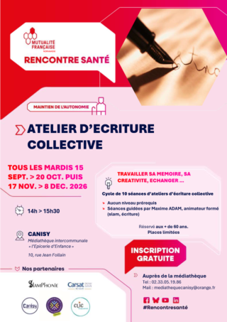 Médiathèque : Atelier d'écriture collective (tous les mardis du 15/09 au 20/10)