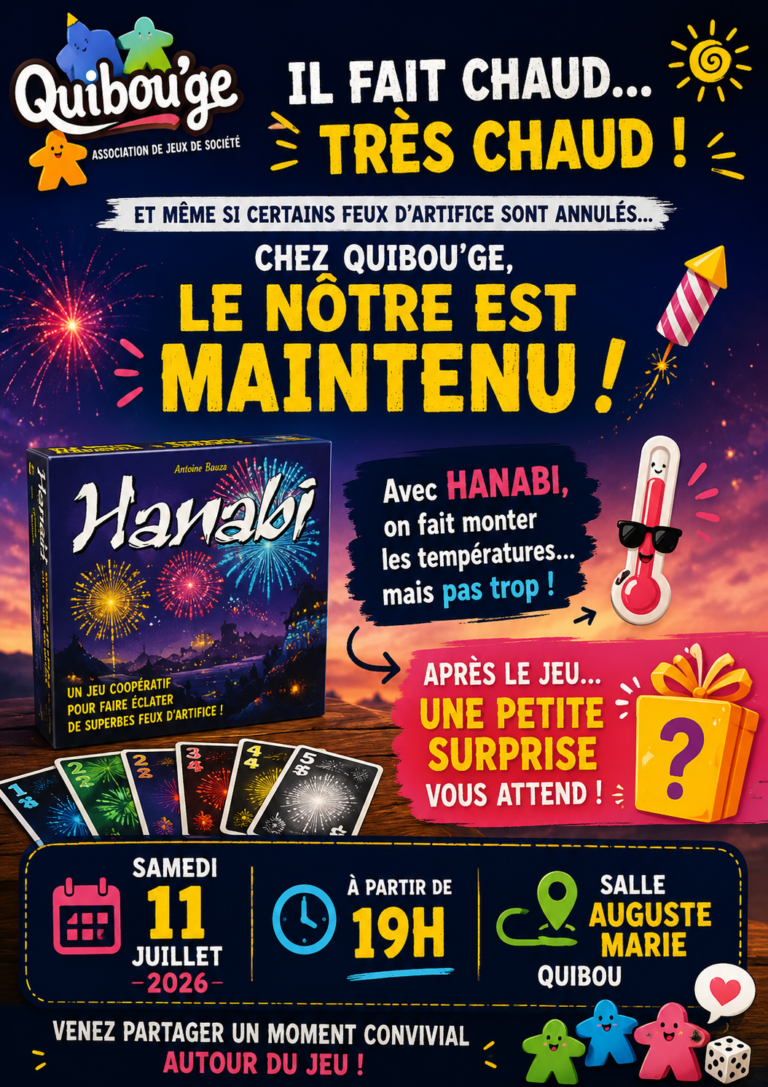 Association Quibou&rsquo;ge – soirée jeux