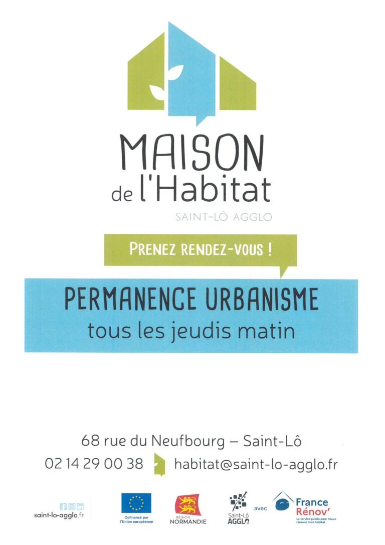 Maison de l&rsquo;habitat – 70 rue du Neufbourg – 50000 SAINT LO – Permanence Urbanisme tous les jeudis matins