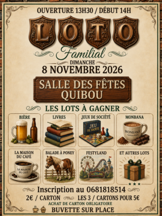 Loto familial par l'association Quibou'ge